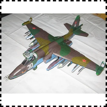 1:33 Obsega Su-25 Frogfoot Borec DIY Handcraft PAPIR MODEL KOMPLET Uganke, Ročno izdelanih Igrač DIY