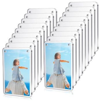 18 Kos Polaroid Okvir Mini Dvojno Stranicami Hladilnik Magnet Okvir Za Sliko Jasno, Brez Okvirjev Prikaz Okvirja
