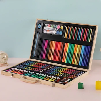 180 PiecesWooden Polje Paintbrush Nastavite Otroci Darilo Akvarel Barvice Pisala Barvni Svinčniki, Olje, Pastel Tiskovine