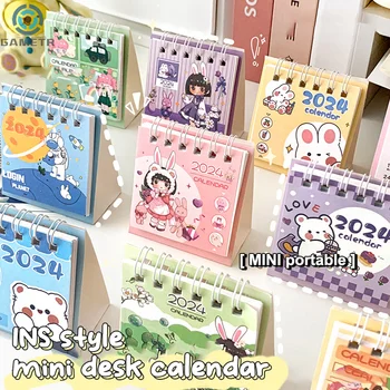 2024 Mini Majhni Mizi Koledar Srčkan Risank Anime Dekle Novo Leto Koledar Prenosni Ustvarjalne Mesečni Koledar Office Dekoracijo