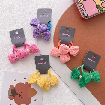 2pcs korejski Candy Barve Volne Pearl Elastični Trakovi za Lase Lepe Lok Lase Vrv Lase Vezi za Baby Dekleta Pokrivala za Otroke Dodatki za Lase