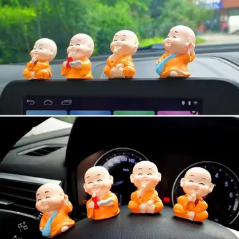 4-Slogi Kip Bude Za Avto Armaturne Plošče Srčkan Mini Happy Buda Menih Figurice Avto Notranja Dekoracija Armaturne Plošče Pribor