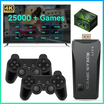 4K HD M8 TV Igra Stick Video Igra Konzola Z 25000+Klasičnih Iger Za PS1/FC/GBA/MAME/MD 12 Emulators 2.4 G Brezžični Krmilnik