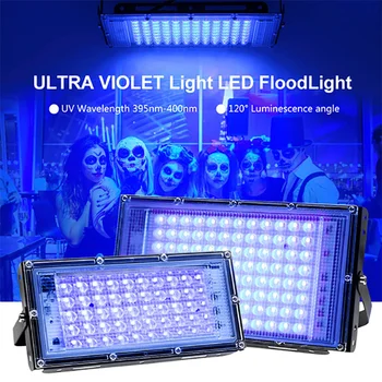 50 W 100W LED UV Črni Luči Fazi Blacklight Ultravijolično Poplav Učinek Luči za noč Čarovnic Božič Dance DJ Disco Party Bar