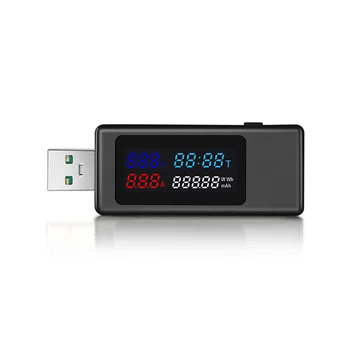 6 v 1 USB Tester DC4-30V IPS Zaslon Digitalni Napetost Moč Merjenje Zmogljivosti Meter Detektor za tok, Napetost,Črna