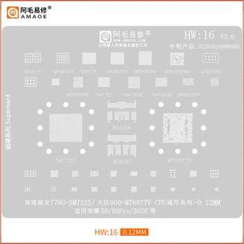 Amaoe HW16 BGA Reballing Šablona Za Huawei Honor 50 50Pro Qualcomm Snapdragon 778G SM7325 CPU Sajenje Tin Neto Orodja za Popravilo
