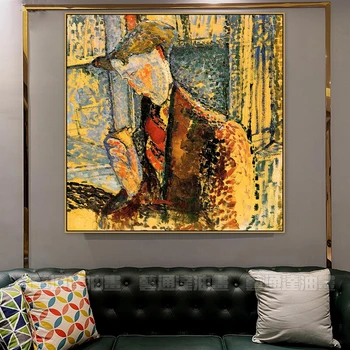 Amedeo Modigliani Stare Slavni Mojster Umetnik Frank Burty Haviland Platno Slikarstvo Plakat za Tiskanje Soba Stenski Dekor Wall Art