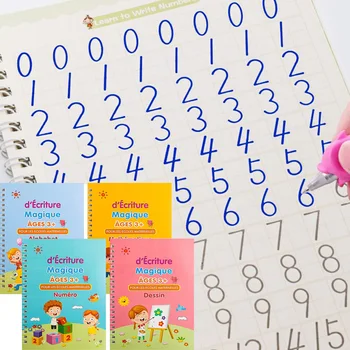 Angleščina/francoščina Risanje POTONIL Čarobno Copybooks Knjig za Otroke 1/2Book Montessori Pisanja Za Kaligrafijo Brezplačna Dostava