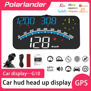 Avto Glavo Gor Zaslon HD LCD Avto Kompas Prikaz Vožnje razdaljo in čas GPS merilnik Hitrosti, Avto Dodatki za prekoračitev hitrosti Alarm G10 Nova