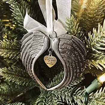 Božični Okraski Angel Krilo Kos Srce Je V Nebesih Okras Za Božično Drevo Dvojno Stranicami Memorial Ornament Trajne