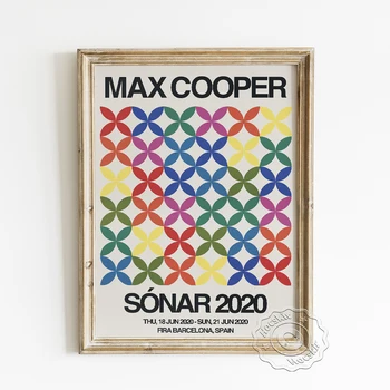Britanski Elektronski Glasbenik Max Cooper Plakat, Koncert Javnosti Umetniške Grafike, Pisane Geometrijo Dekorativne Oblike Design Stenski Sliki