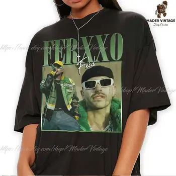 Feid Ferxxo letnik 90. letih majica s kratkimi rokavi, Hiphop RnB Rapper unisex majica W03378