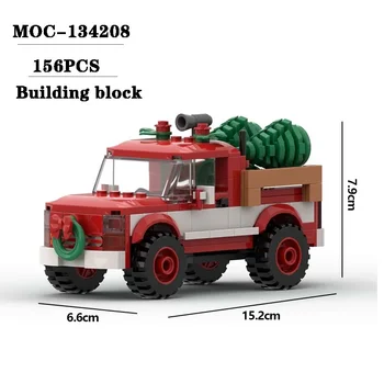 Gradnik MOC-134208 Božični Tovornjak Inteligentni montažna Gradnja Bloka 156PCS Fant Modela Avtomobila Igrača za Otroke Darilo Model