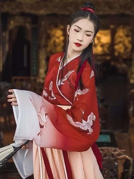 Kitajski Slog Hanfu Obleka Ženske Tradicionalni Kitajski Krilo Ples Obleka Ženska Pravljice, Cosplay Kostum Hanfu Rdeče Halloween Oblačila