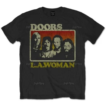 Klasična La Woman Band Jim Morrison Rock Tee T-Shirt Mens Unisex 100% Bombaža moška T-Shirt majica