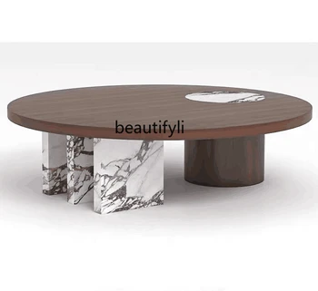Minimalističen italijanski Kamen Ploščo mizico Oblikovalec Dnevna Soba Velikost okroglo mizico Gospodinjski Aparat Tabela Kombinacija