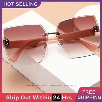 Moda Kvadratnih sončna Očala Luksuzne blagovne Znamke Oblikovalec Rimless Ženske, sončna Očala, Classic, Retro Gradient Ogledalo Odtenki UV400 Očala