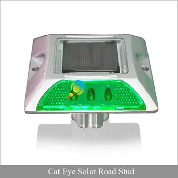 Nov prihod zelena LED mačka oči cesti marker reflektor solar powered utripa cesti stud