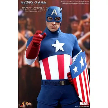 Original HOTTOYS NOČ MMS205 Captain America: The First Avenger Captain America Star Bleščicami Človek Limited Edition 1/6 Akcijski Model