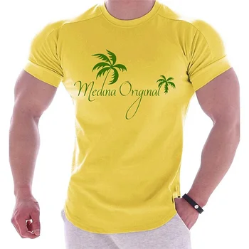 Prevelik Moške Srajce Hawaiian Kokosovo Drevo Natisnjeni T Shirt Poletje T-Shirt Za Človeka Trend Moški Tee Vrhovi Vsakdanje Športna Oblačila