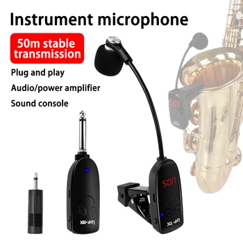 Profesionalni Brezžični Instrument Saksofon Mikrofon Brezžični Sprejemnik Oddajnik,160ft Območju,Plug and Play,Super za Trobente