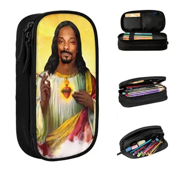 Saint Jezus Snoop Dogg Primerih Svinčnik Imetnik Pero Svinčnik Vrečke Za Dekle, Fant, Veliko Zmogljivost Šolske Potrebščine Darilo Pencilcases