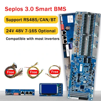 Seplos Smart BMS 100A 150A 200A 48V CAN/RS485 3.0 Baterije Protection Board 13S 14S 15S 16S Lifepo4 Litij-Ionske Baterije, ki Inverte