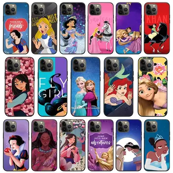 WK-27 Disney Princesa Mehko Ohišje Za iPhone X XS 7 8 11 12 14 Mini Max Pro Plus