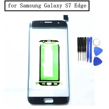 Zaslon na dotik, Plošča Za Samsung Galaxy S7 rob Spredaj Dotik Steklo Črno Belo Zlato LCD ZASLON, Popravila, Rezervni Deli + 3M Lepilo
