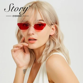 ZGODBA moda kovinski mačka oči, sončna očala ženske 2019 blagovne znamke oblikovalec rdeče letnik klasike metulj očala odtenkih za ženske S8808G