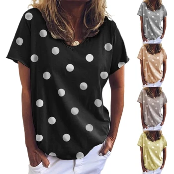 Ženska Svoboden Tunika Vrh Kratek Rokav Osnovna T-Shirt Majice Proti-Vrat Priložnostne Bluze